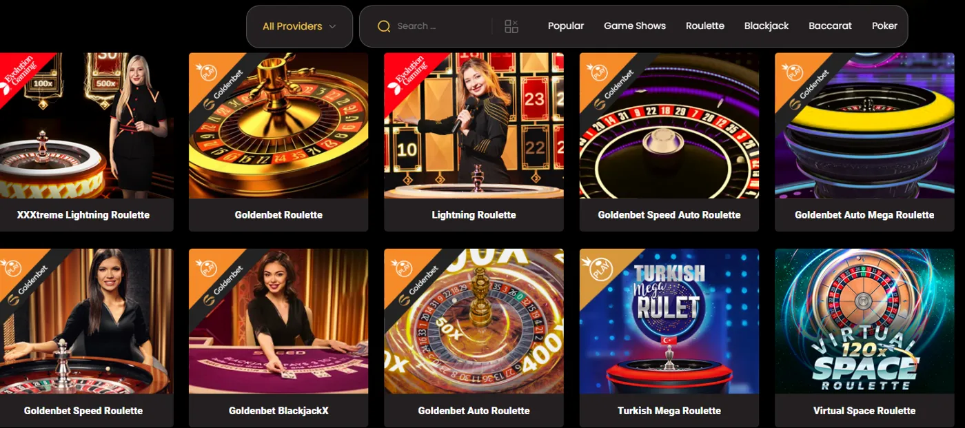 Goldenbet livespel